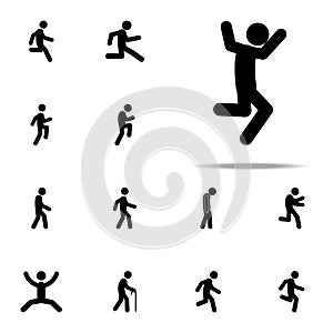 jump, man icon. Walking, Running People icons universal set for web and mobile
