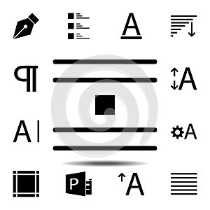 jump object, text icon. Simple glyph, flat vector of Text editor set icons for UI and UX, website or mobile application