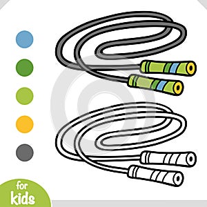 Jump rope, Coloring book for kids, sport equipment
