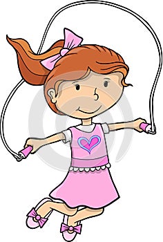 Jump Rope Girl Vector