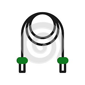 Jump rope icon duotone green black colour sport symbol illustration