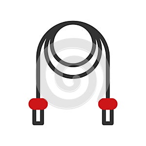 Jump rope icon duotone red black colour sport symbol illustration