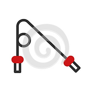 Jump rope icon duotone red black colour sport symbol illustration