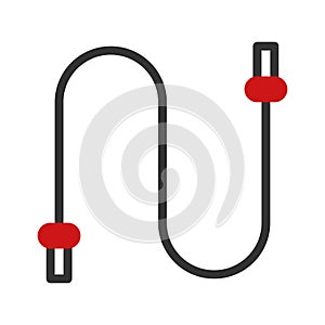 Jump rope icon duotone red black colour sport symbol illustration