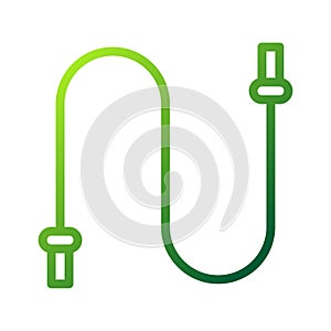 Jump rope icon gradient green colour sport symbol illustration