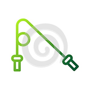 Jump rope icon gradient green colour sport symbol illustration