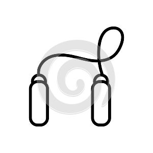 Jump rope icon line isolated on white background. Black flat thin icon on modern outline style. Linear symbol and editable stroke