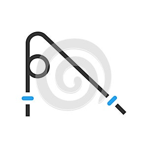 Jump rope icon solid blue black colour sport symbol illustration