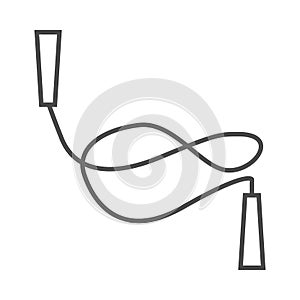 Jump rope sports icon. Black and white isolated  illustration.