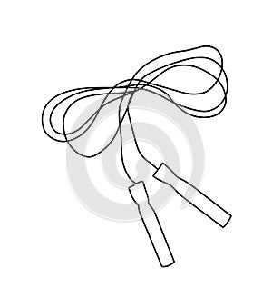 Jump rope for sports, line icon. One line vector. Skipping Rope linear icon. Modern outline Skipping Rope logo concept