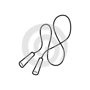 Jump rope for training, sports simulator. The outline of the icon drawn by hand. Vector illustration, isolated elements