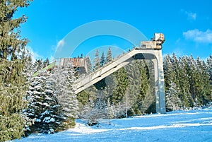 Jump ski ramp in Vorokhta, Ukraine