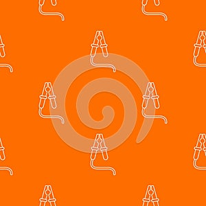 Jumper cable pattern vector orange