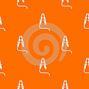 Jumper cable pattern vector orange