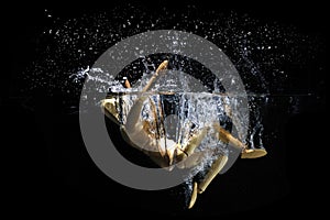 Jumping backwards into water