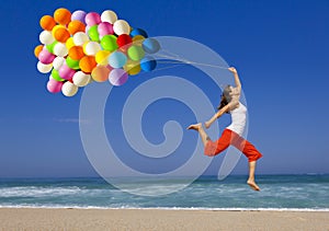 Jumping with balloons