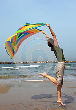 Jumping on the beach