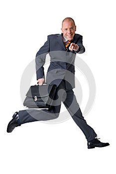 Jumping businessman