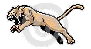 Jumping cougar mascot