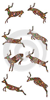 Jumping deer Christmas item set photo