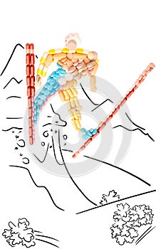 Jumping down the mountain.