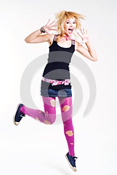 Jumping emo girl