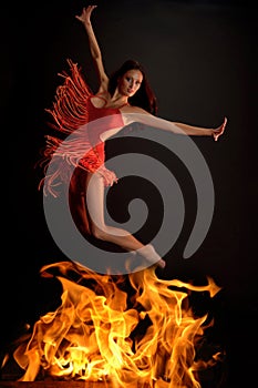 jumping through fire