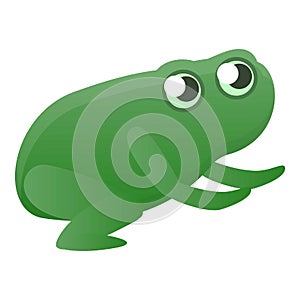 Jumping frog icon, cartoon style