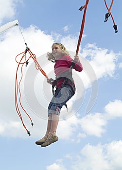 Jumping girl (blue sky)