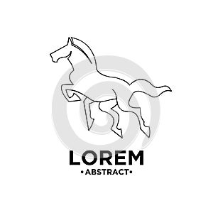 Jumping Horse animal black logo icon design vector illustration