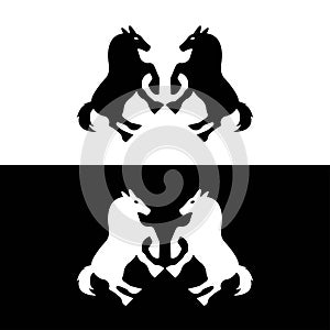 Jumping horse animal vector logo design