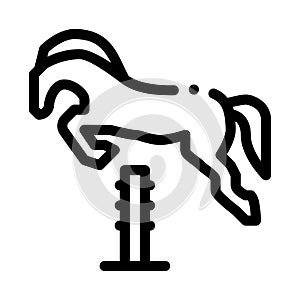 Jumping Horse Icon Vector Outline Illustration