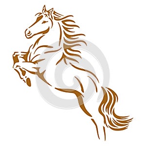 Jumping Horse Printable Vector Stencil Art