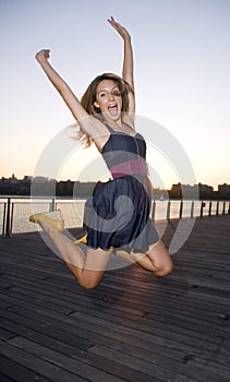 Jumping for joy