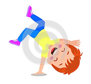 jumping kids. Happy funny children playing and jumping in different action poses education little team vector characters.