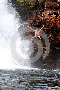 Jumping in Litchfield National Park