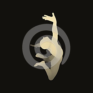 Jumping Man. Gymnast. 3D human body model. Gymnastics activities for icon health and fitness community. Vector illustration