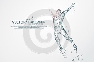 Jumping Man,Network connection turned into, vector illustration photo