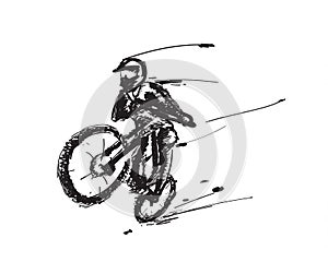 Jumping MBT biker vector illustration