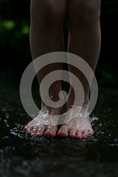 Jumping in mud puddle