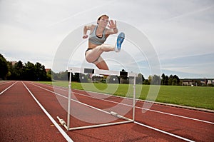 Jumping over a hurdle