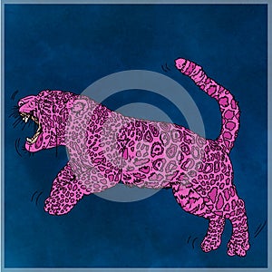 Jumping panther,pink color