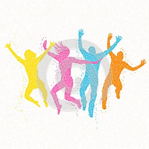 Jumping People Mosaic Vector