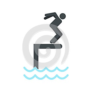 Jumping in a pool icon