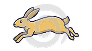 Jumping rabbit icon, animal wildlife vector graphic, vector design Generative AI photo