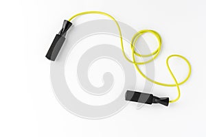 Jumping rope isolated on white background. Fitness concept