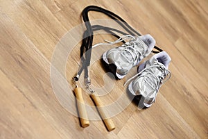 Jumping rope and trainers