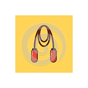 Jumping rope vector flat colour icon