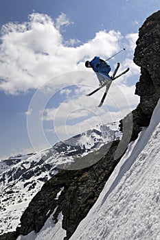 Jumping skier