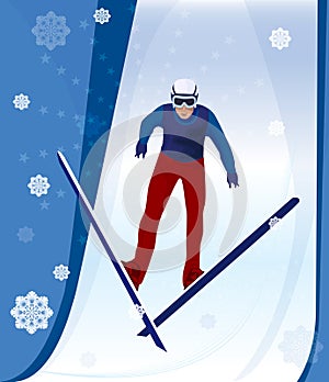 Jumping skier